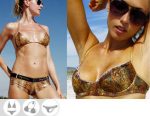 Bikini Divissima primavera estate gold pyton