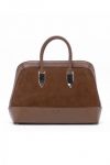 Max-Mara-borsa-marrone-in-suede-e-pelle