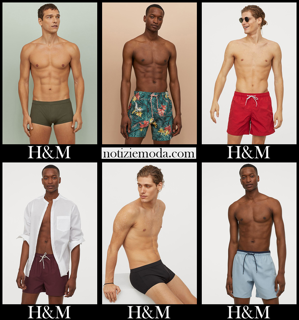 Boardshorts HM 2020 costumi da bagno uomo