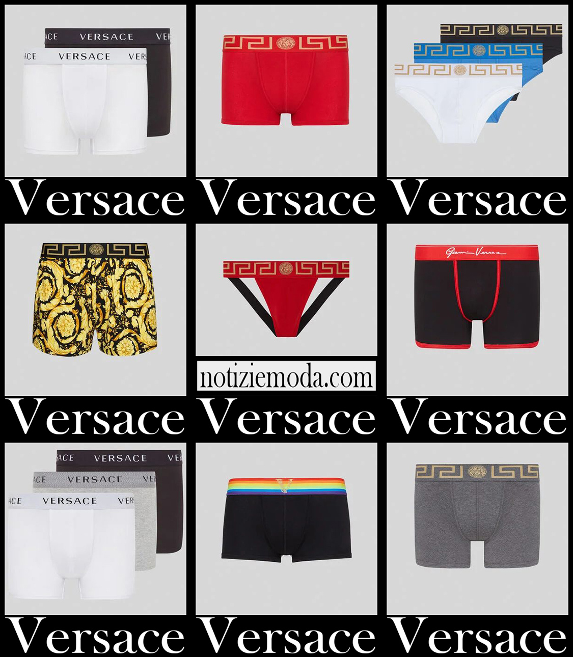 Nuovi arrivi intimo Versace 21 boxer e slip moda uomo