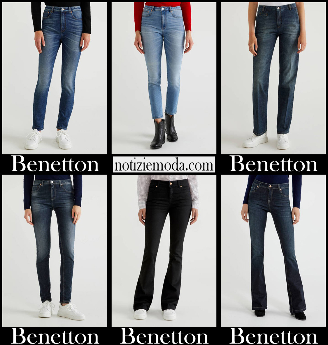 Nuovi arrivi jeans Benetton 2021 abbigliamento donna
