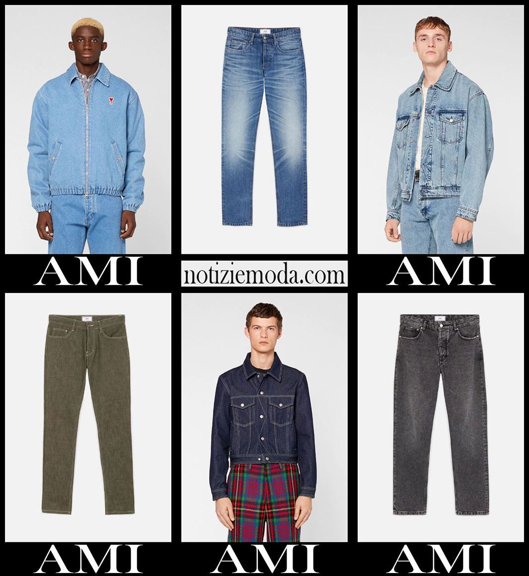 Nuovi arrivi jeans Ami 2021 abbigliamento denim uomo