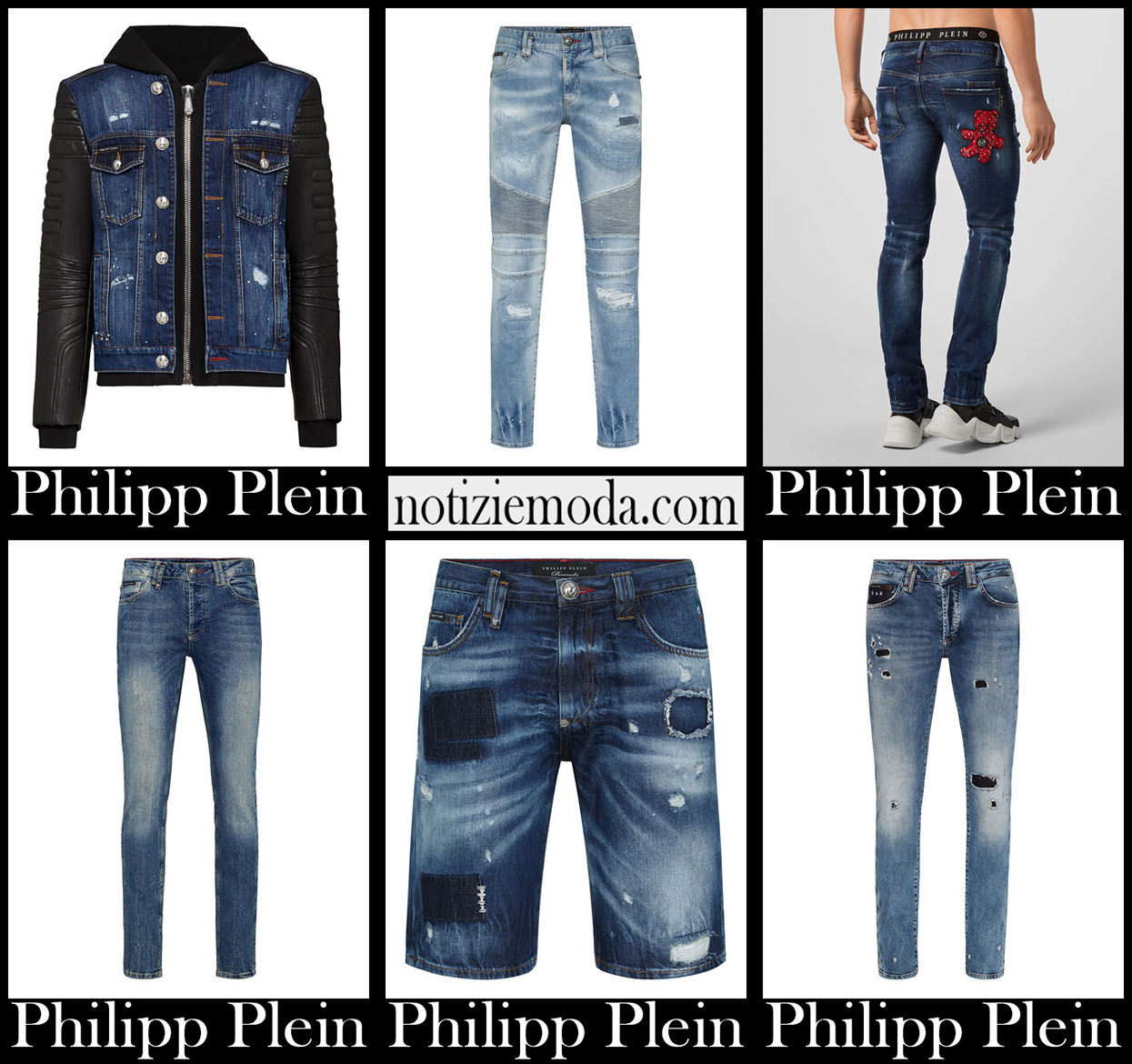 Nuovi arrivi jeans Philipp Plein 2021 abbigliamento uomo