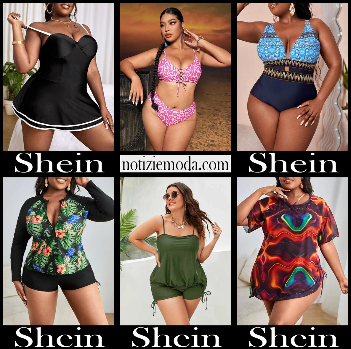 Moda mare curvy Shein abbigliamento taglie comode