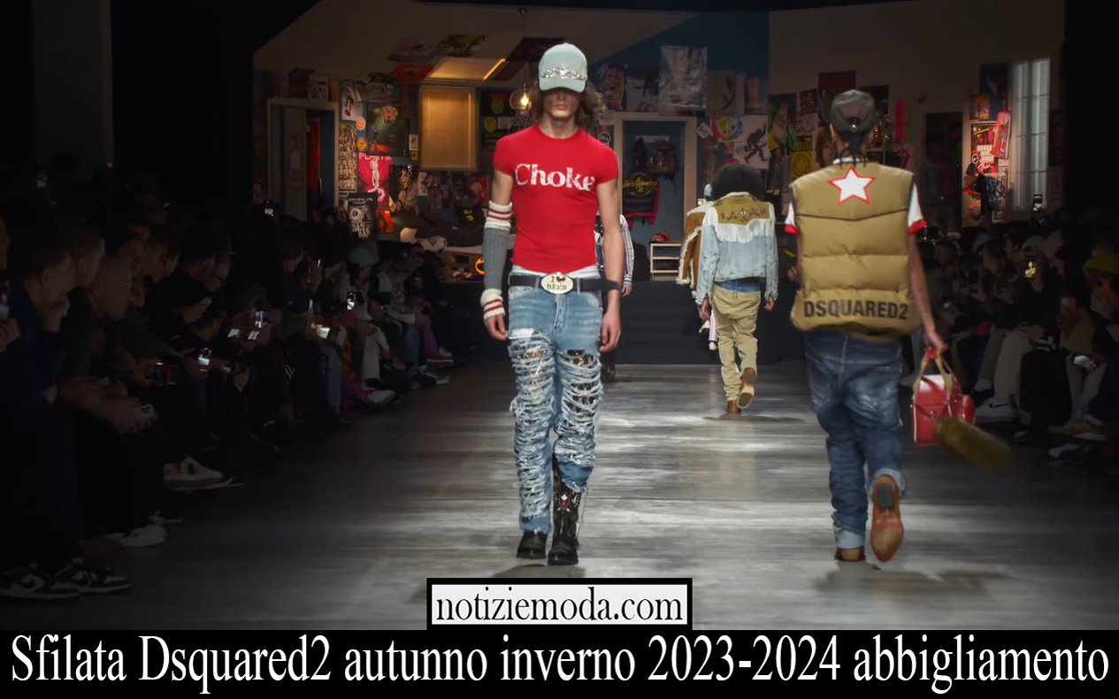 Sfilata Dsquared2 autunno inverno 2023 2024 abbigliamento