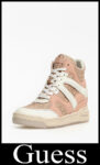 Guess scarpe rosa donna in pelle con tacco logato all over