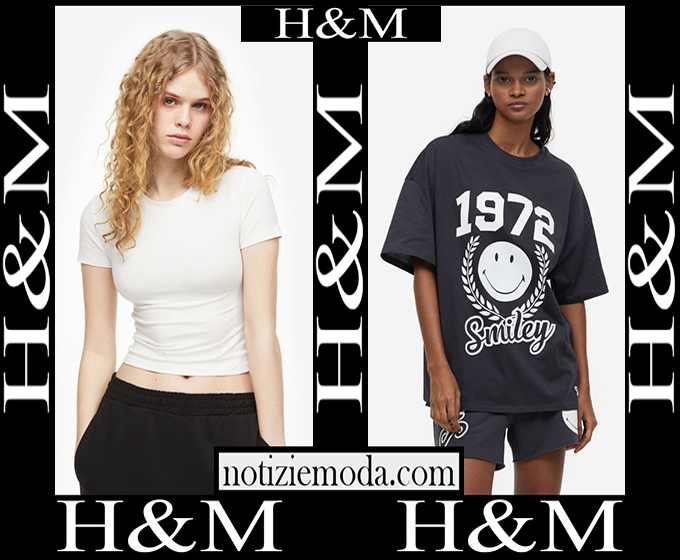 T shirts HM 2023 nuovi arrivi abbigliamento donna